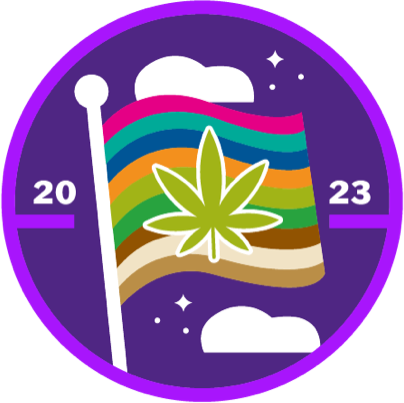 2023 Cannabis Cares patch in purple