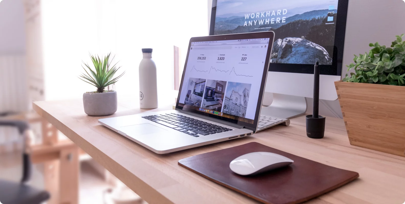 Laptop on desk