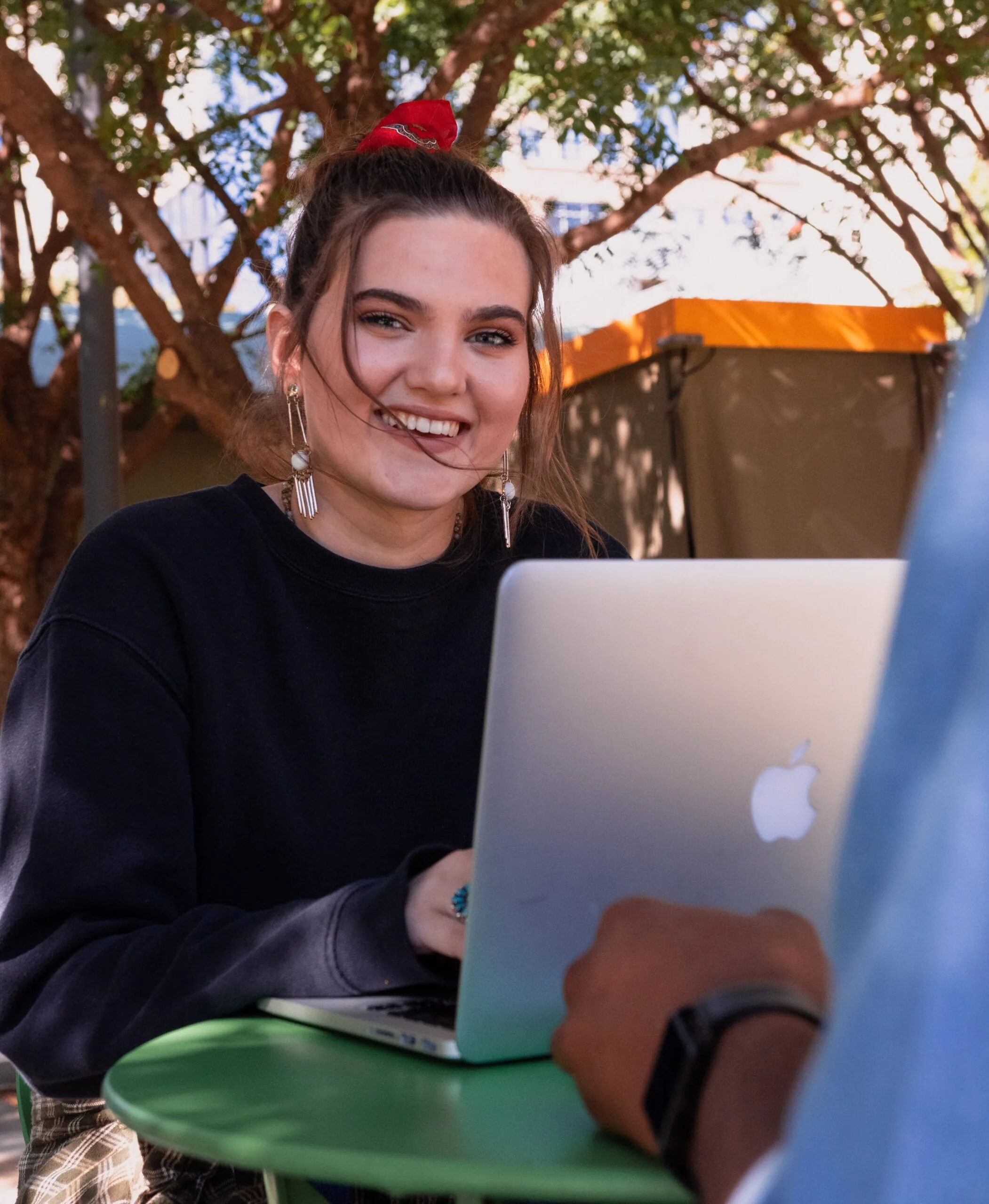 girl at her computer