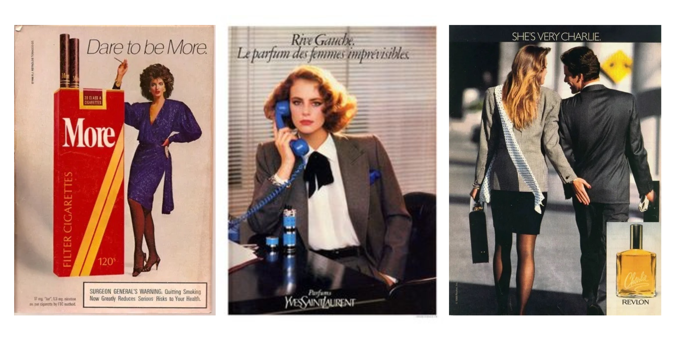 a collage of 80s ads